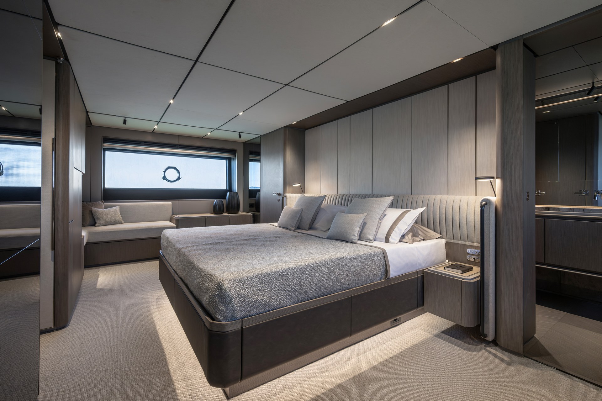 A Ferretti yacht styled with Quagliotti linens