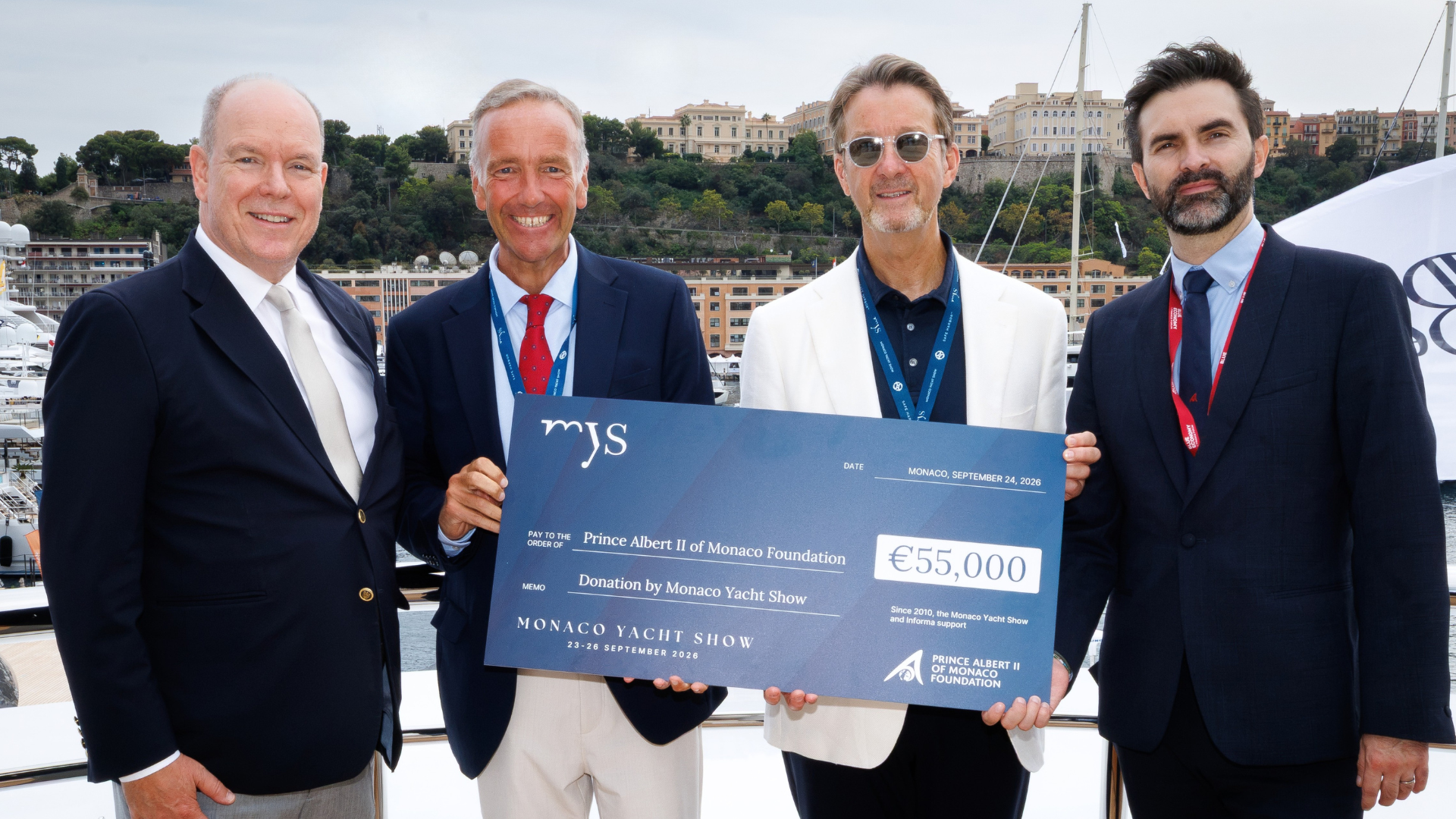 The Monaco Yacht Show 2026 donation to the Prince Albert II of Monaco Foundation