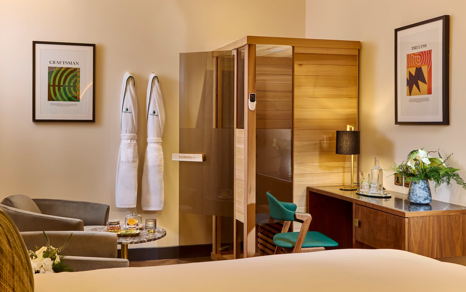 Private guest room with infrared sauna at The Chancery hotel, Dublin