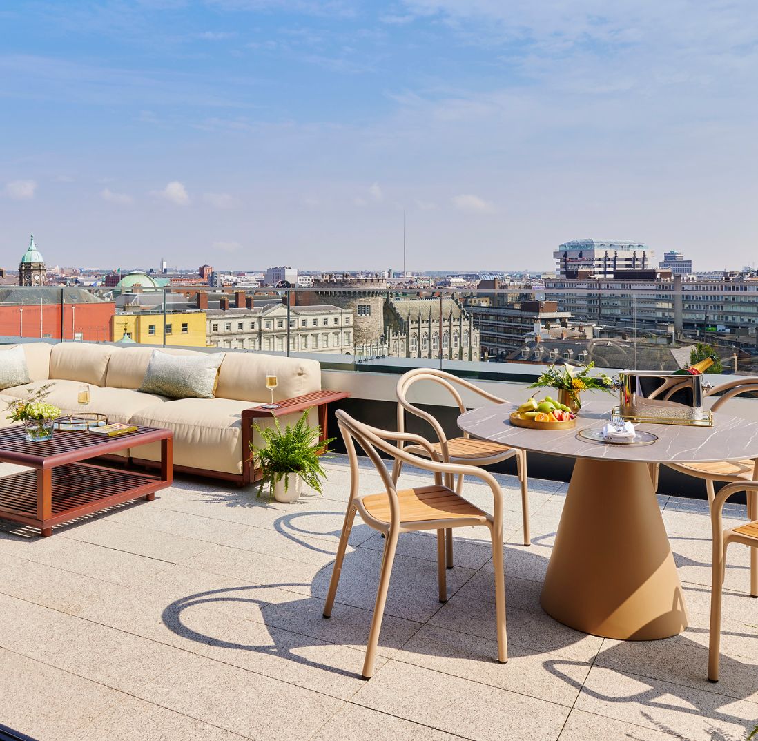 Private terrace hot tub at The Chancery hotel, Dublin